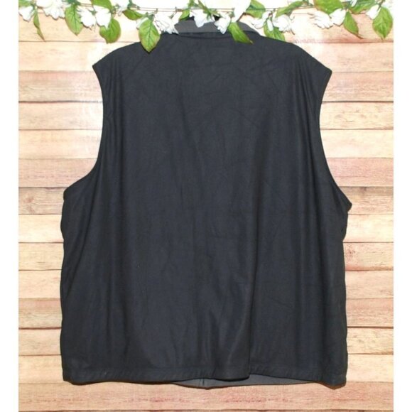 Johnston & Murphy Men's Reversible Vest Jacket Size XXL Black Gray Full Zip - Picture 5 of 13